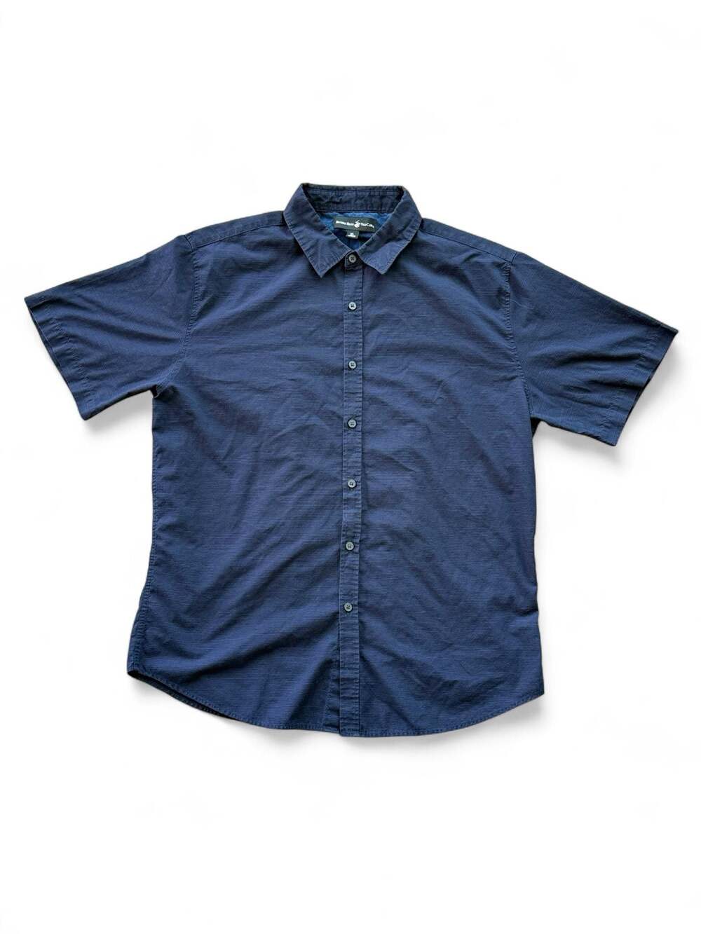 Beverly Hills Polo Club Men's Short Sleeve Button Down Shirt Navy Blue Size XL
